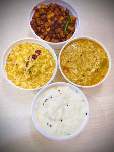 Bachelor Meal (Dal Rice, + Sambar Rice And Curd Rice)