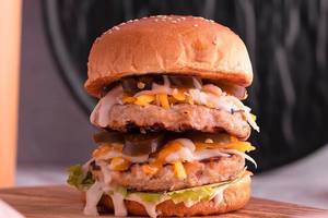 Grilled Double Chicken Burger Meal