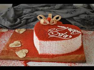 Red Velvet Heart Shaped Cake