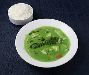 Thai Veg Green Curry With Steamed Rice