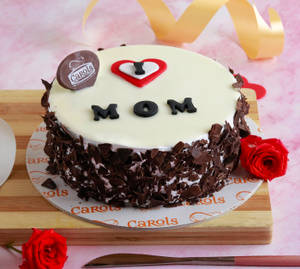 Mother's Day Special I Love You Mom Classic Black Forest Cake [500 Grams]