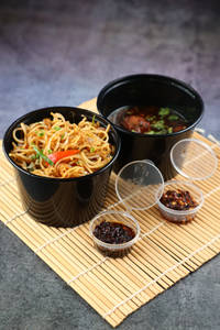 Vegetable Manchurian + Veg Hakka Noodles