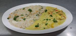 Chicken Burmese Khow Suey With Burnt Garlic Rice