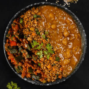 Chole, Bhindi Chana & Millet Pulao