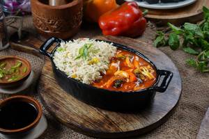 Schezwan Sauce Vegetable + Fried Rice