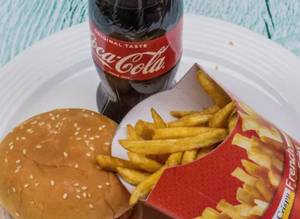 Cheese Burger & French Fries + Coke/ Thumbs up (500ml) Combo