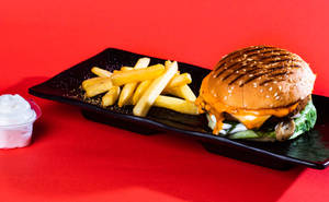 Veggie Club Burger ( Burger + Fries)