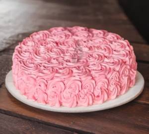 Creamy Pink Forest Cake Eggless
