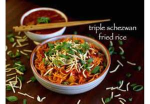 Triple Schezwan Chicken Fried Rice