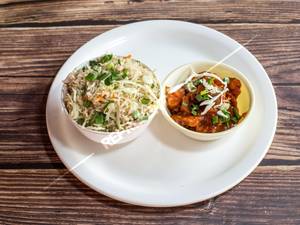 Half Friedrice With Half Mushroom Manchurian 