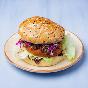 Hawaiian Grilled Mutton Patty Burger (non Veg)