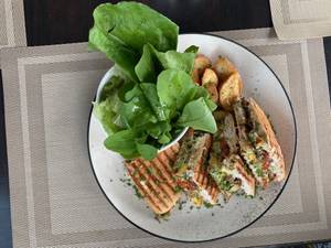 Tuscan Grilled Veg Focaccia Sandwich 