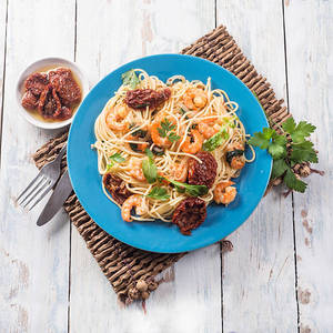 Spaghetti Aglio Olive Prawns