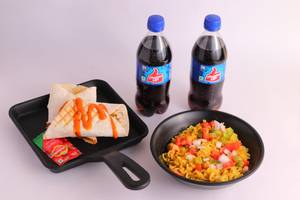 Veg Maggi + Jalapeno Veggie Wrap + 2 Thumps Up (250ml)