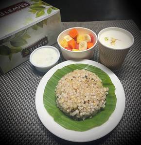 Sabudana Khichdi + Freshly Cut Fruits + Lassi