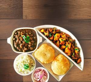 Chola pori rice sukhi sabji