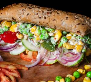 Corn Peas Bell Peppers Sandwich