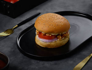Paneer Tikka Burger - Spicy & Loaded