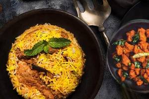 Chicken Biryani With Chicken Fry