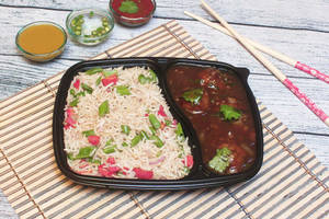 Veg Manchurian Gravy With Veg Fried Rice