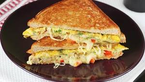Cheese Double Egg Bread Omelette