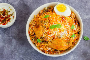 Chicken Full Biryani With Egg ( 1 Pc Chicken, 1 Pc Egg & Full Rice)