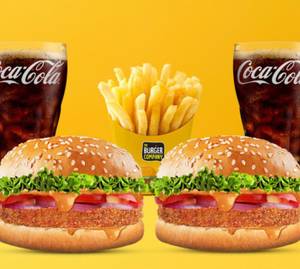 2 Tandoori Chicken Burger + Salted Fries + 2  Pepsi (250Ml)