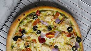 Pesto Parm Chicken Pizza