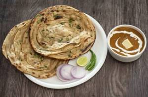 Paneer Lachha Paratha With Dal Makhani
