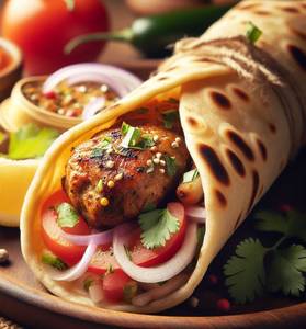 Single Chicken Seekh Kebab 'n' Double Egg Roll