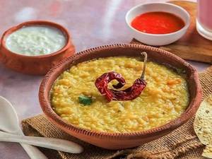 Dal Khichadi With Papad