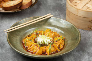 Veg Wontons In Pagoda Chili Sauce