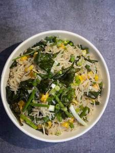 Spinach,corn Fried Rice With Exotic Greens