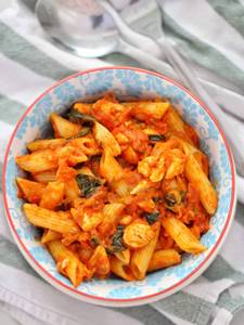 Red Sauce Panne Pasta 