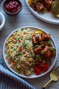 Fried Rice With Chilli Paneer