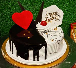 Choco Vanilla Love Cake (eggless)  