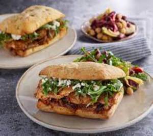 Chicken Romesco Focaccia Sandwich