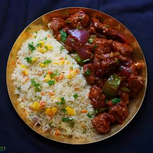 Egg Fried Rice + Half Butter Chicken Dry