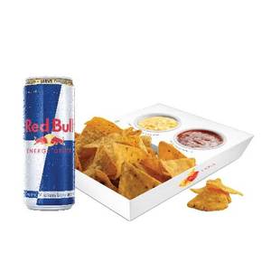 Large Nachos + Red Bull Can