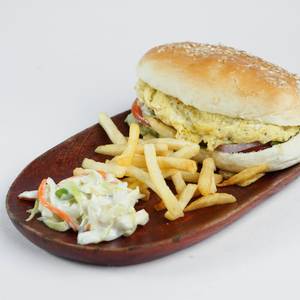 Egg And Chicken Sandwich With Fries 