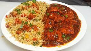 Chicken Fried Rice With Chicken Manchurian combo