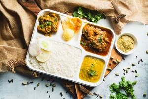 Homemade Chicken Curry Thali
