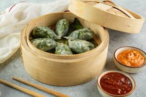 Crystal Spinach And Corn Dimsums
