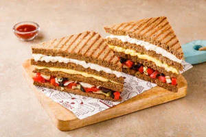 Double Layer Grilled Veg Club Sandwich 