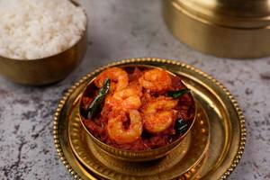 White Rice With Prawn Thokku
