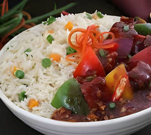 Chilli paneer with fried rice