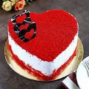 Eggless Heart Shape Red Velvet Cake