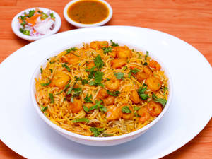 Prawn biryani