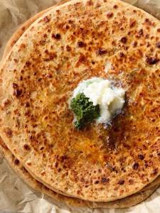 Paneer Paratha With Amul Butter + Pickle + Curd