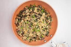 Spinach And Mushroom Veg Fried Rice
